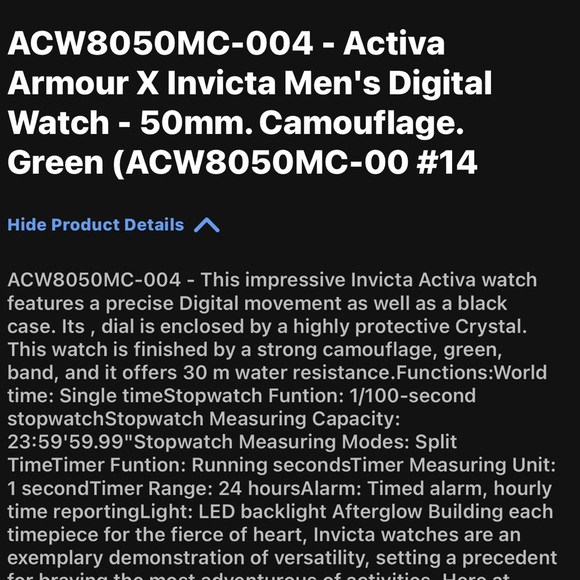 INVICTA NWT Ativa Camouflage Digital Sports Watch 50mm - Picture 3 of 3